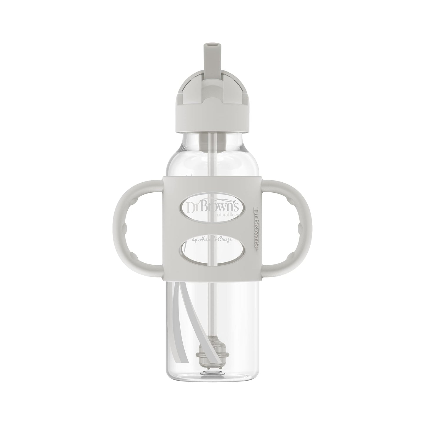 Dr Brown's Milestone Wide-Neck Sippy Straw Bottle with Silicone Handles - Medaid