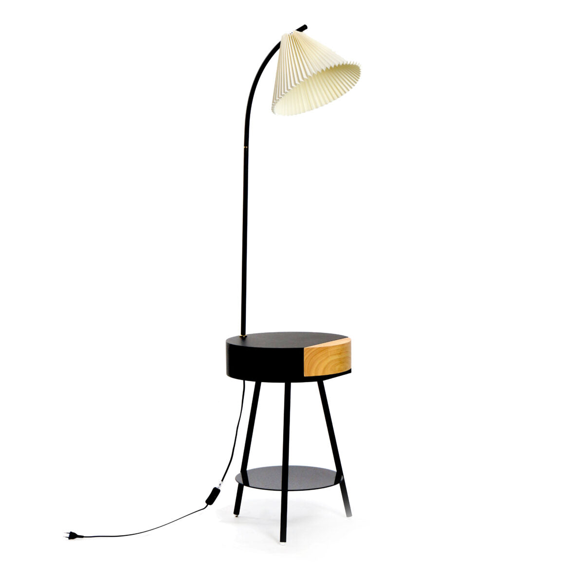 160 CM, Coffee Table Floor Lamp with Drawer and Shelf for Living Room Bedside - Medaid International