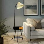 160 CM, Coffee Table Floor Lamp with Drawer and Shelf for Living Room Bedside - Medaid International