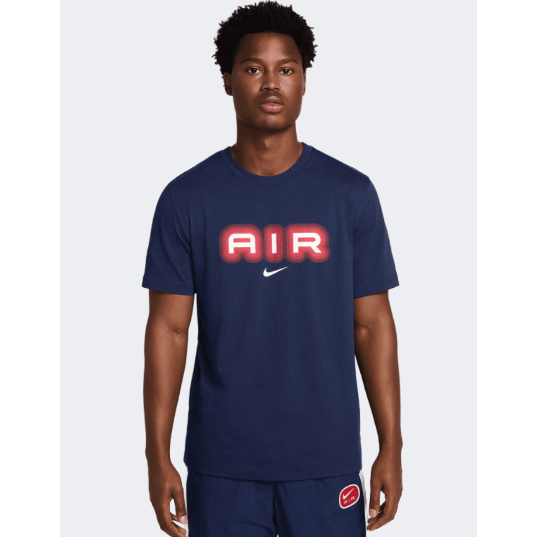 Nike Sportswear Air Graphic Men Lifestyle T-Shirt Midnight Navy/Red - Medaid International