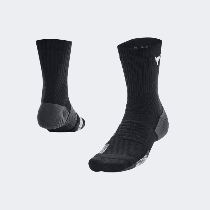 Under Armour Project Rock Armourdry Playmaker Unisex Training Sock Black/Grey - Medaid International