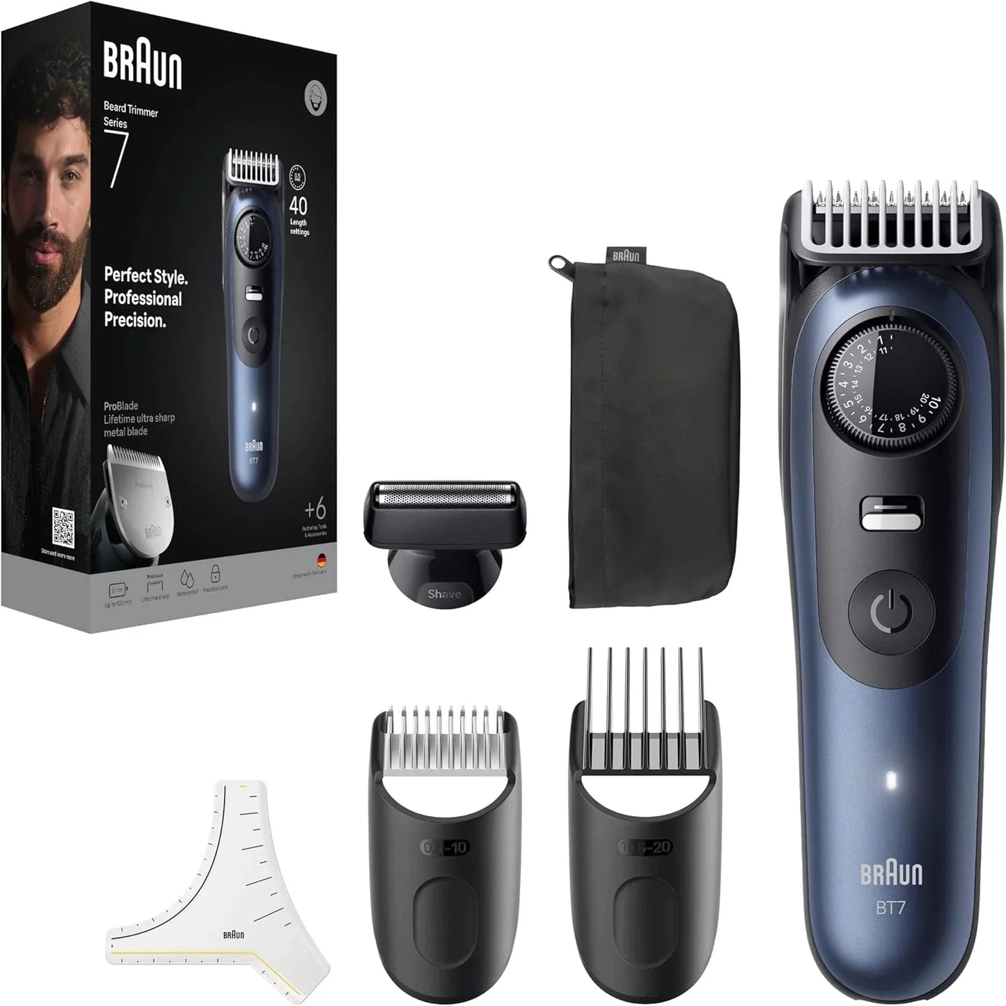 Men's Beard Trimmer Series 7, + 6 Barber Tools - Medaid International