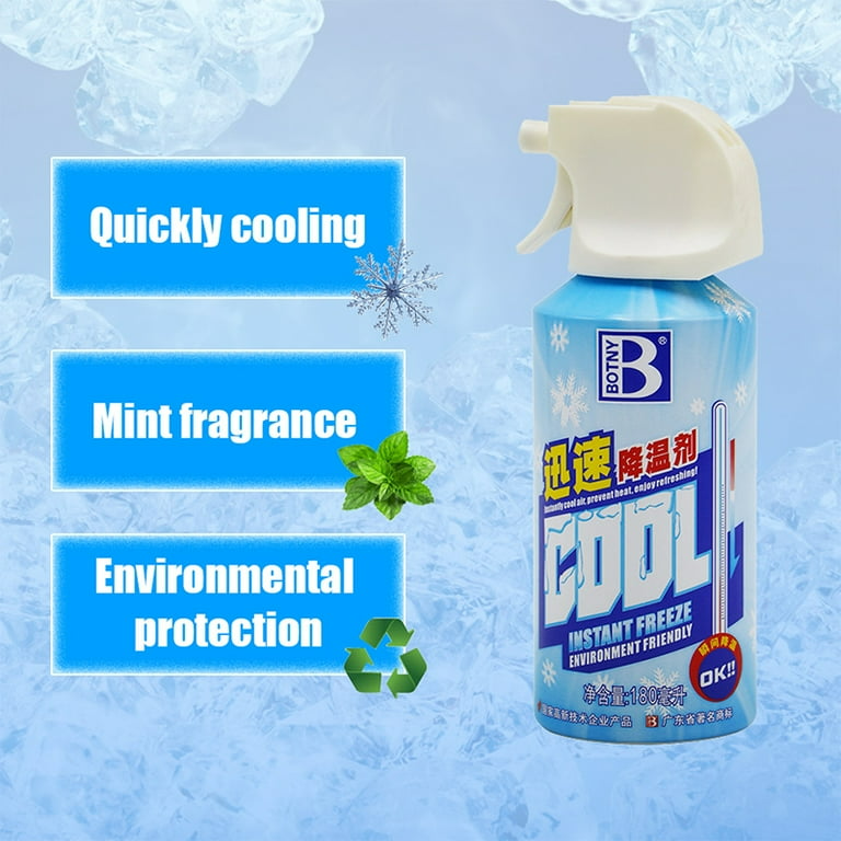 Instant Cooling Spray – 180ml Cool Ice Dry Spray, Fast-Acting Car & Body Cooling Mist, Spray for Summer Heat Relief - Medaid International