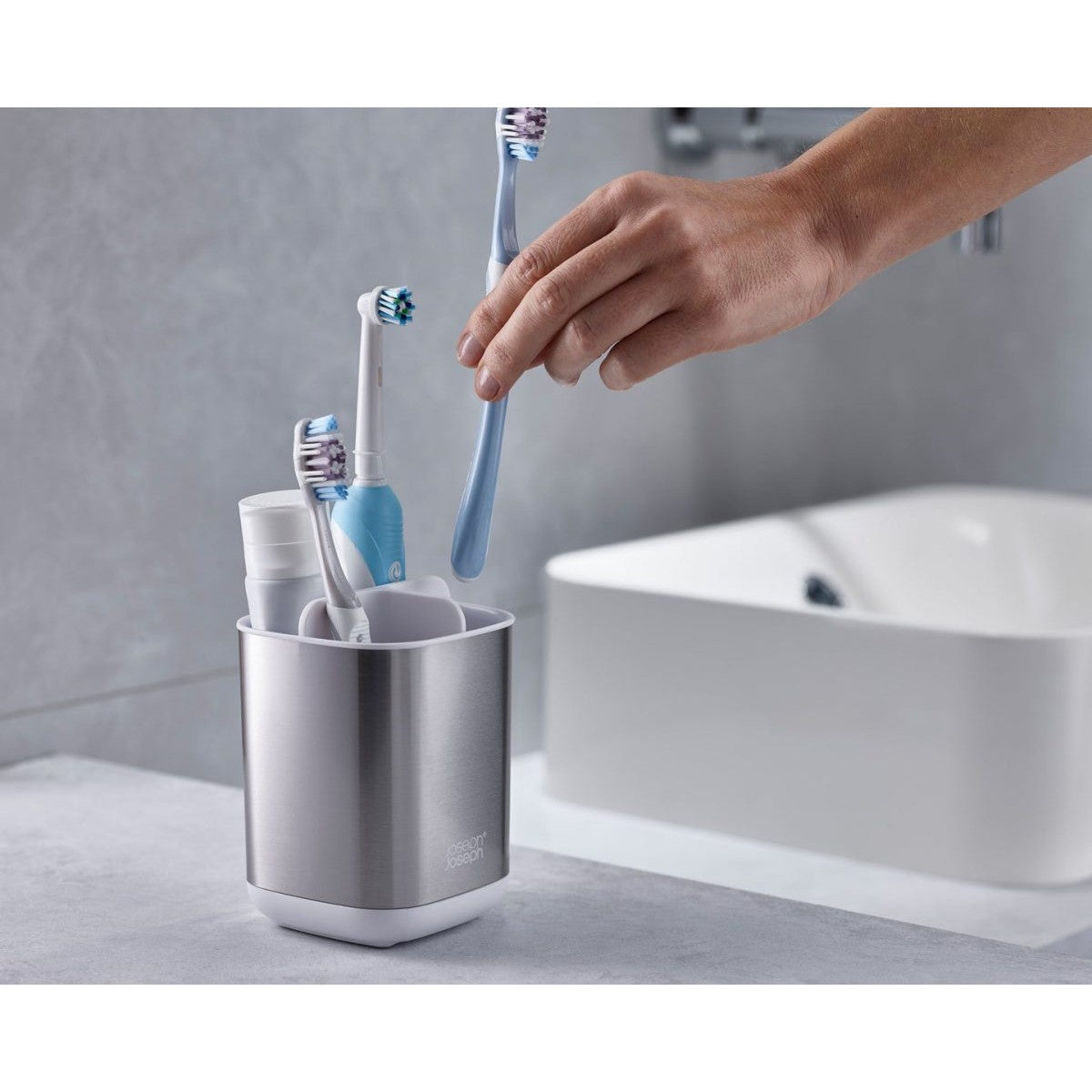 Joseph Joseph EasyStore Steel Toothbrush Holder - Medaid International
