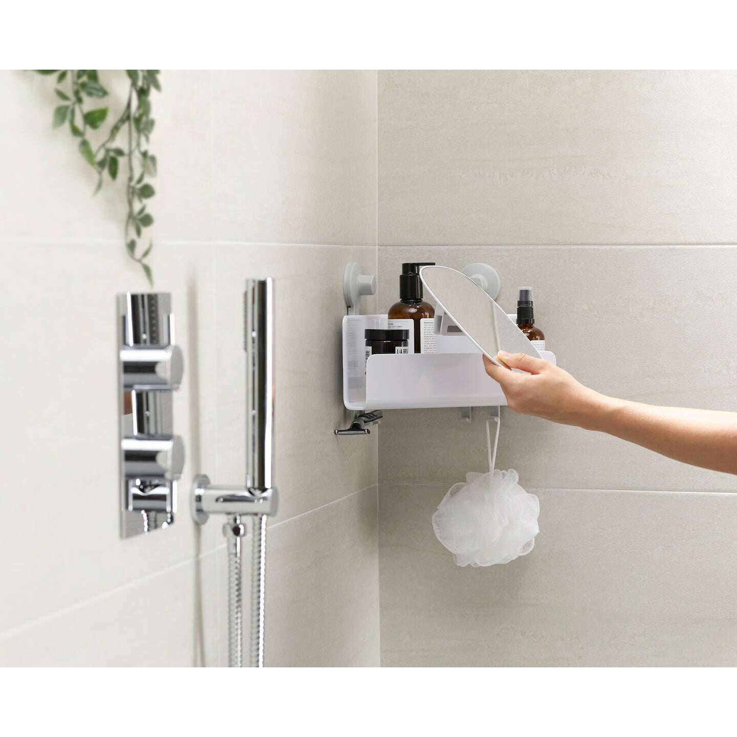 EasyStore Corner Shower Shelf with Removable Mirror - Medaid International