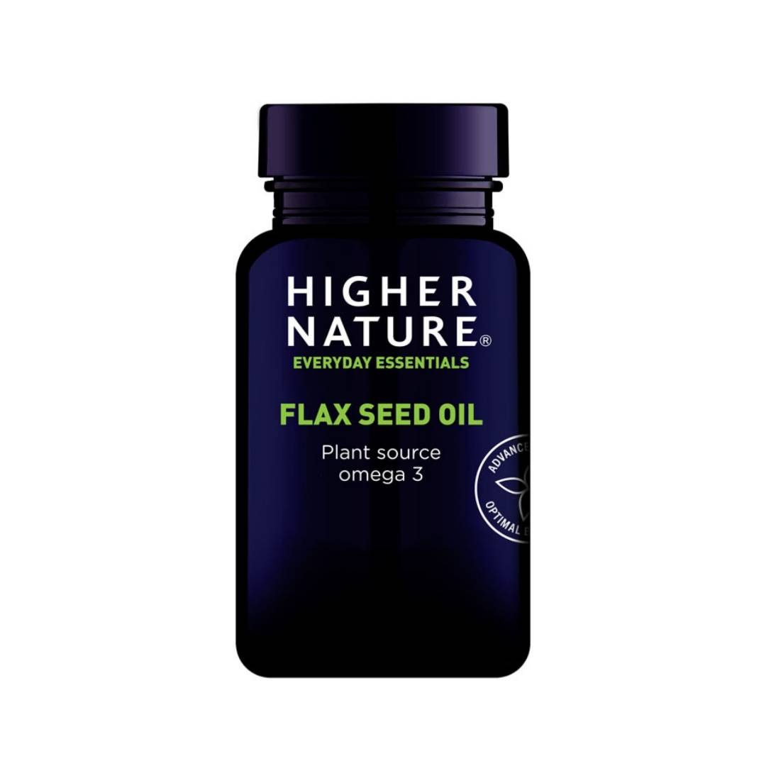 Higher Nature Flax Seed Oil Plant Source Omega 3 60 Capsules - Medaid International