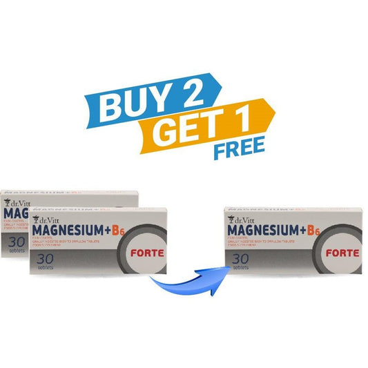 Dr. Vitt Magnesium + B6 Forte Buy 2 Get 1 For Free - Medaid