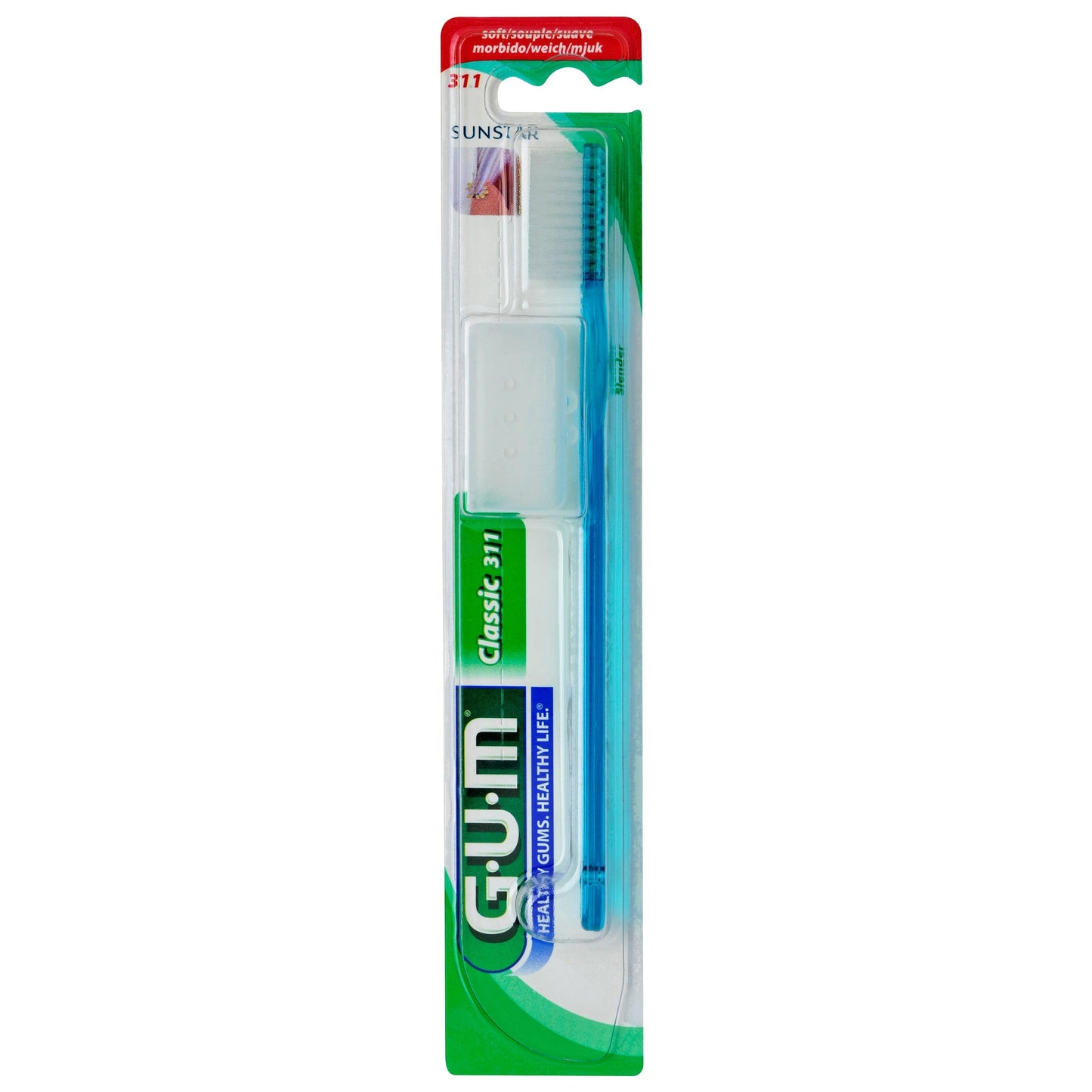 GUM Classic Soft 3-Row Slender Toothbrush - Medaid