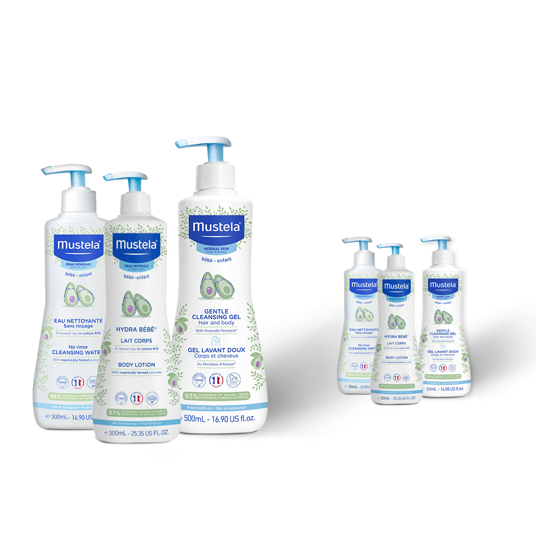 Mustela Bundle Cleansing Gel 500 ml + Cleansing Water 300 ml + Body Lotion + 3 Minis For FREE - Medaid International