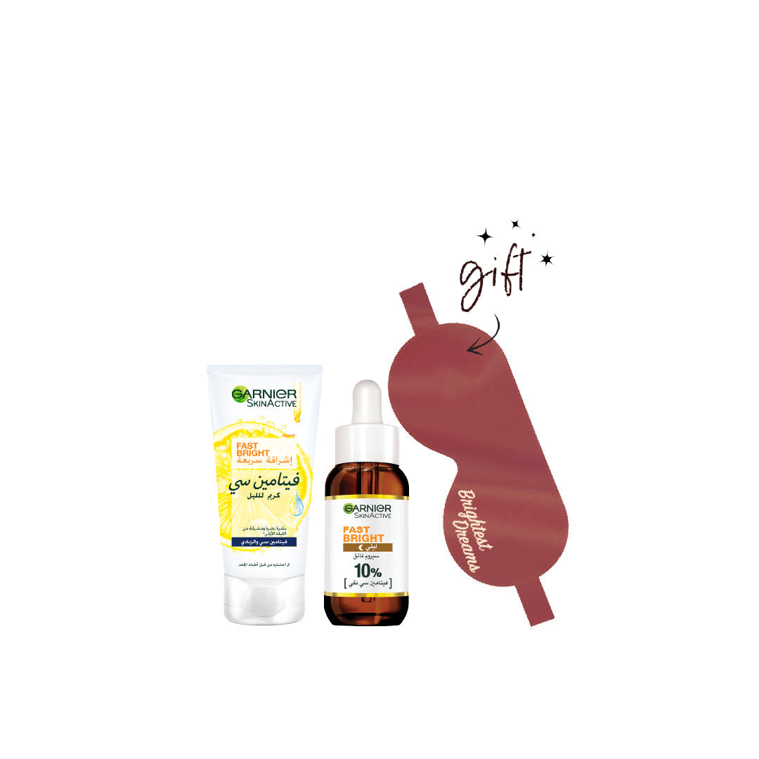 Garnier Fast Bright Vitamin C Bundle 10% Off + Free Eye Mask - Medaid