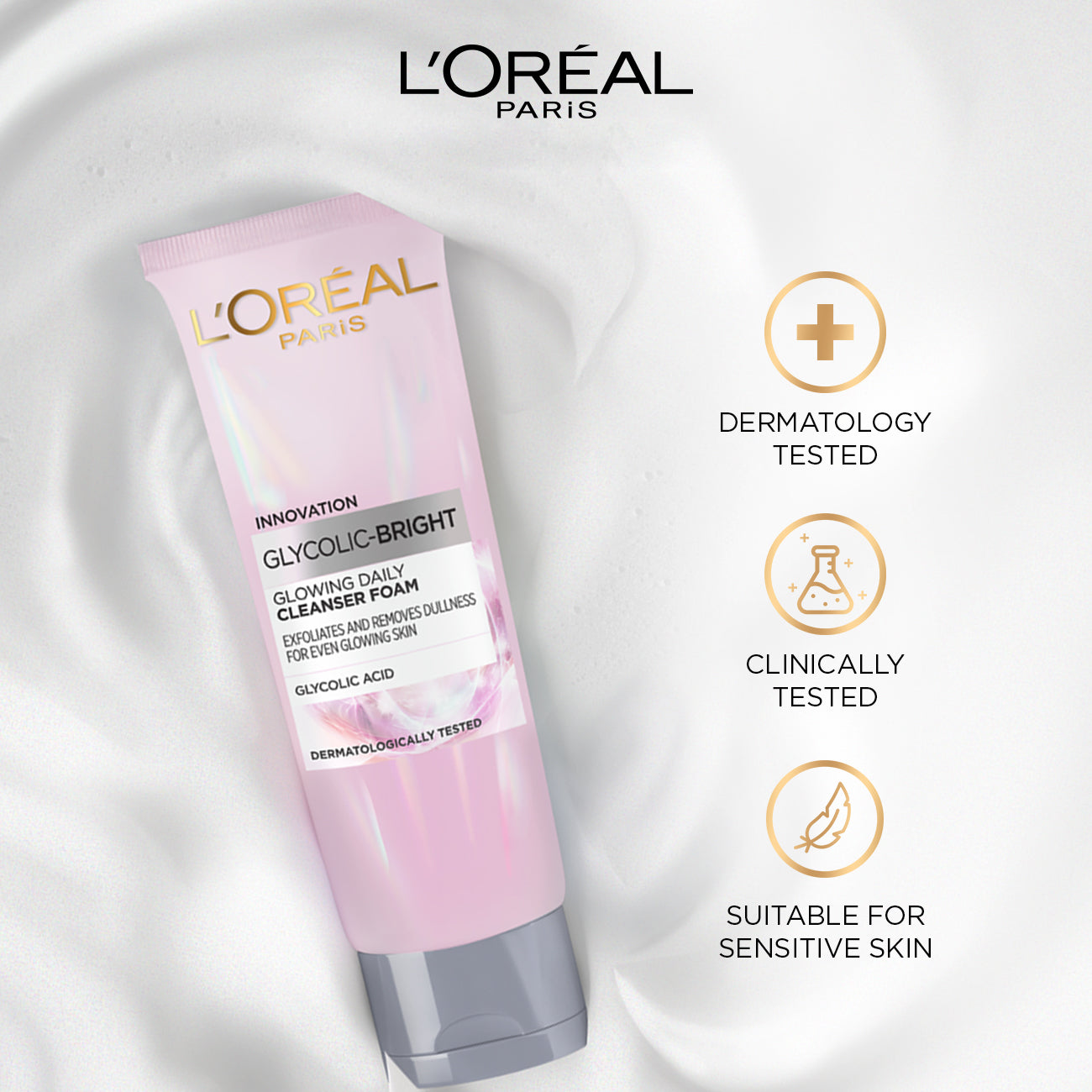 L’Oréal Paris Glycolic Bright Instant Glowing Face Wash 100ml - Medaid