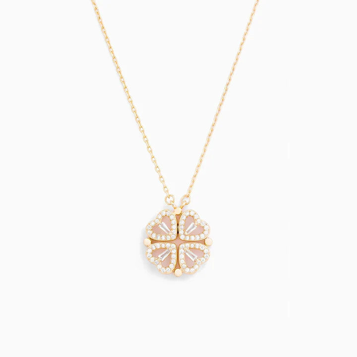 12 Eternal Roses Jewelry Gift Box + Magnetic Four Heart Necklace - Medaid International
