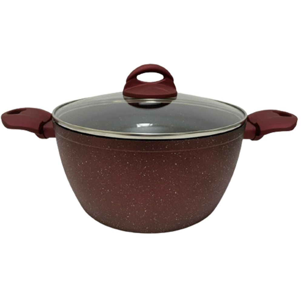 Lava Stone Granite Fryer Pot with Frying Basket & Glass Lid - Medaid