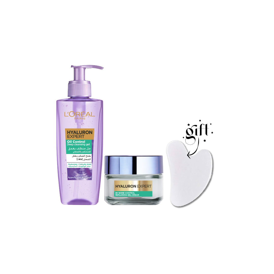 -20% FREE Gua Sha L'Oreal Hyaluron Expert 8h Shine Control Replumping Gel Cream + Gel Wash - Medaid International
