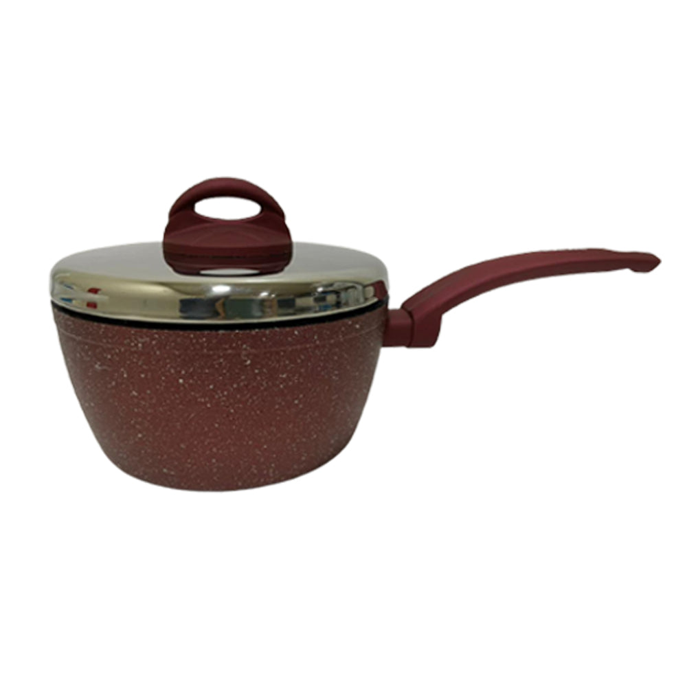 Lava Stone Granite Saucepan with Stainless Steel Lid (18cm/20cm) - Medaid