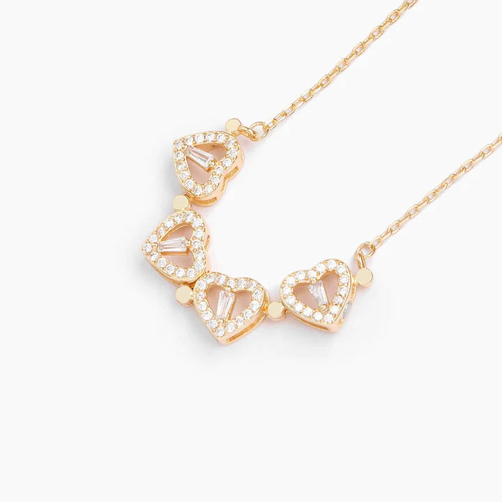 12 Eternal Roses Jewelry Gift Box + Magnetic Four Heart Necklace - Medaid International
