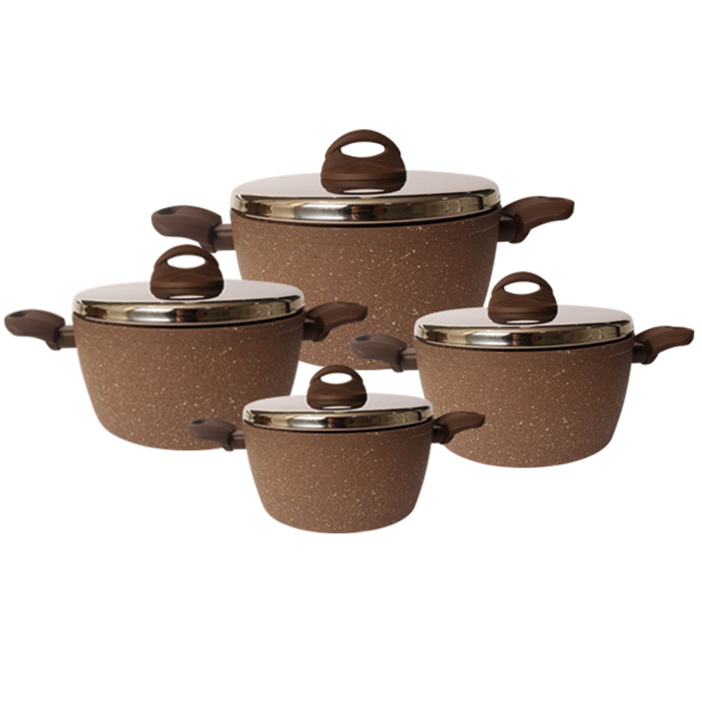 Lava Stone Granite 4-Pots Cookware Set - Medaid