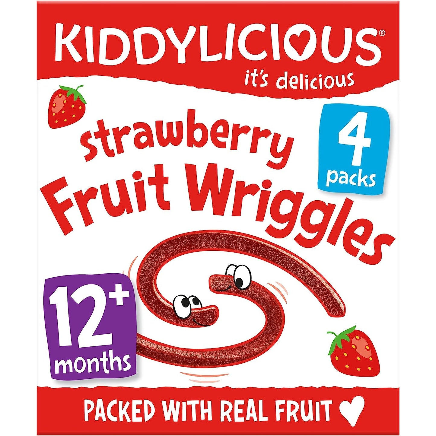 Kiddylicious Strawberry Wriggles - Delicious Real Fruit Treat for Kids - Suitable for 12+ Months - Medaid - Lebanon