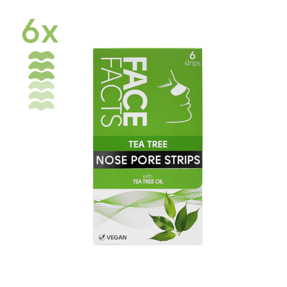 Face Facts Tea Tree Nose Pore Strips - 6 Strips - Medaid