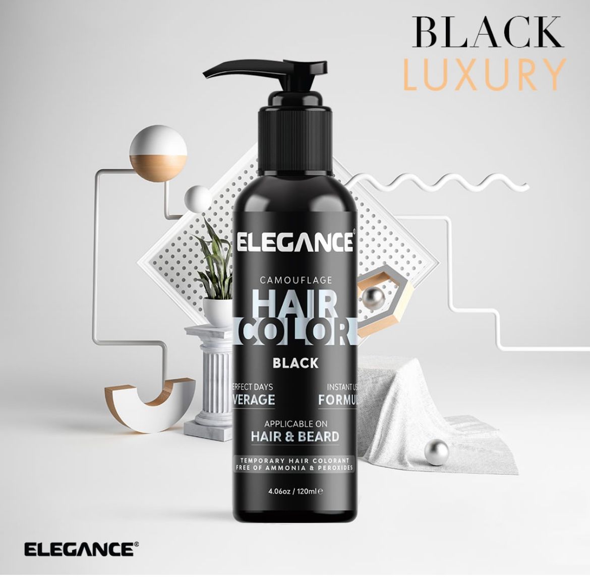 Elgance comouflage hair color black - Medaid