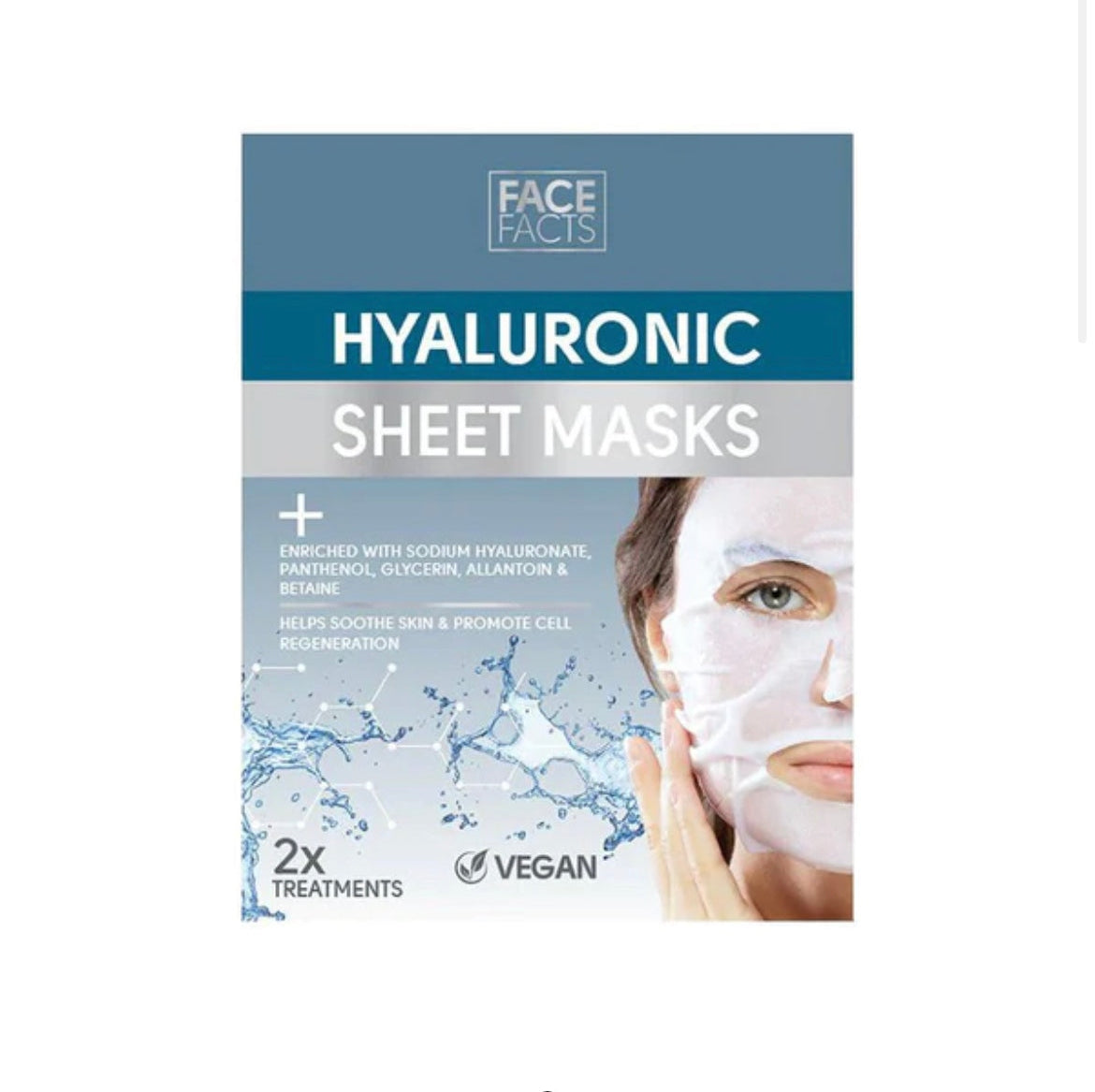 Face Facts Hyaluronic Sheet Mask - 2 Treatments - Medaid