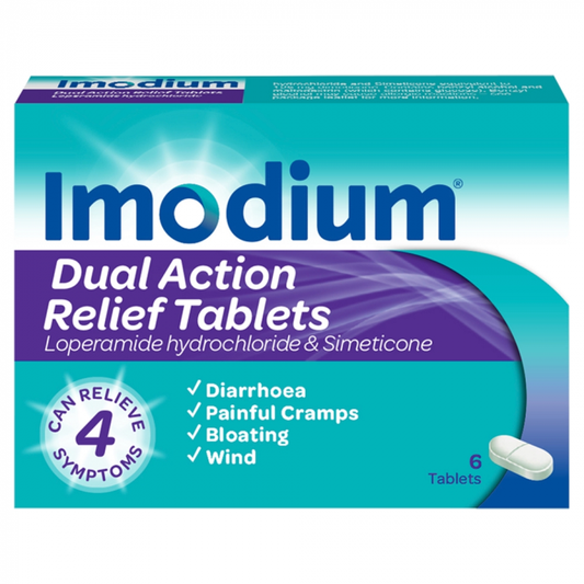 Imodium - Dual Action Relief 6 Tablets - Medaid International