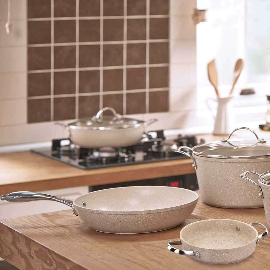 Granita Collection, Frying Pan With Glass Lid - Medaid International