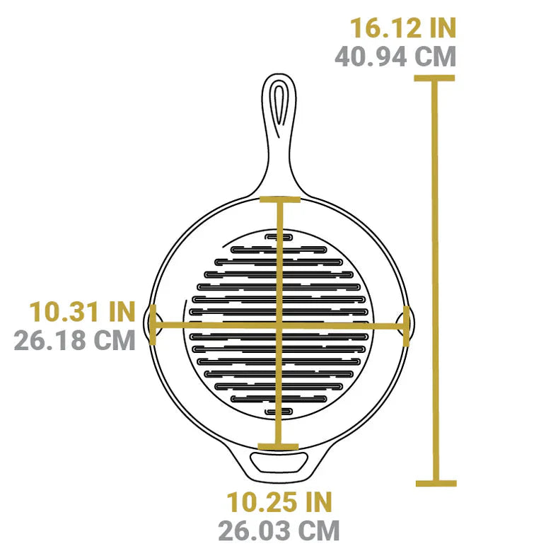 26Cm Seasoned Cast Iron Grill Pan - Medaid International