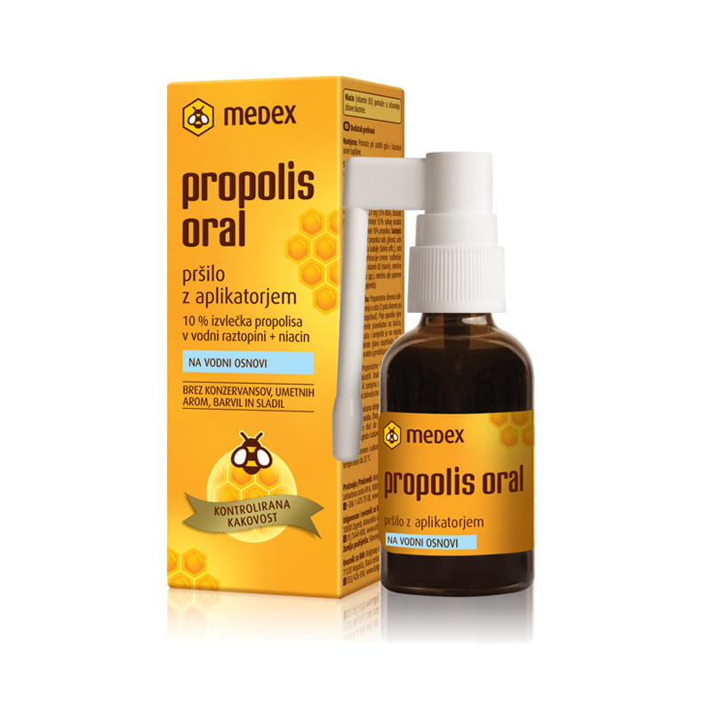 Medex Propolis Oral Water-Based Spray With Applicator, 30ML - Medaid International