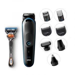 All-in-one Trimmer 5 for Face, Hair, and Body, Black/blue 9-in-1 Styling Kit With Gillette Fusion5 Proglide Razor - Medaid International
