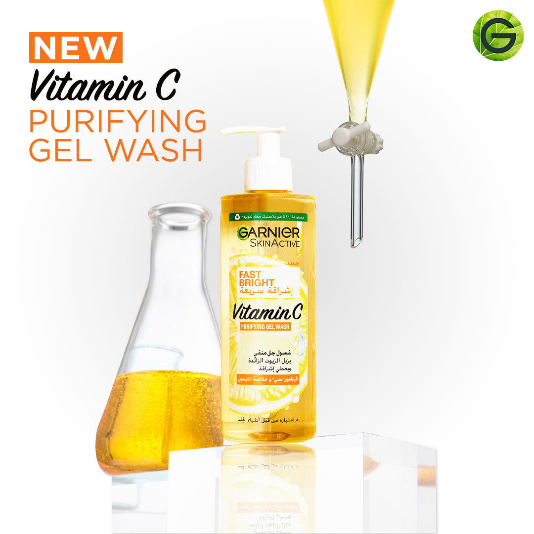 Garnier Fast Bright Face Wash With Vitamin C 400ml - Medaid