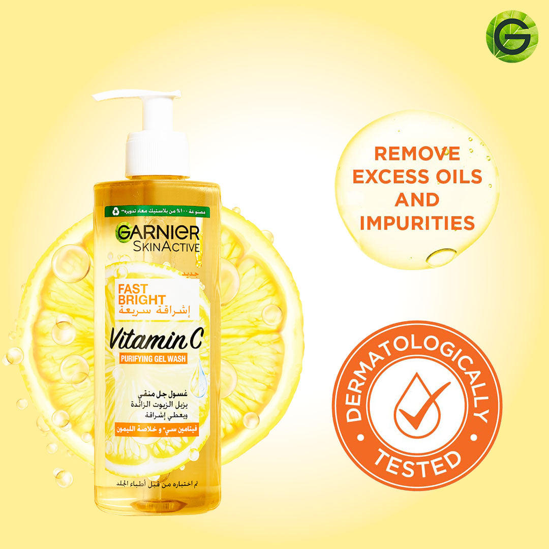 Garnier Fast Bright Face Wash With Vitamin C 400ml - Medaid
