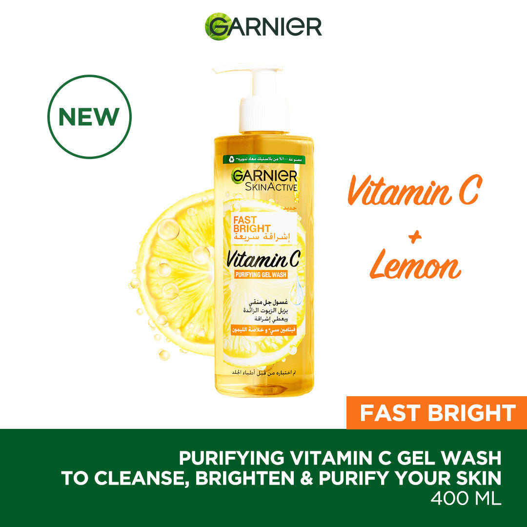 Garnier Fast Bright Face Wash With Vitamin C 400ml - Medaid