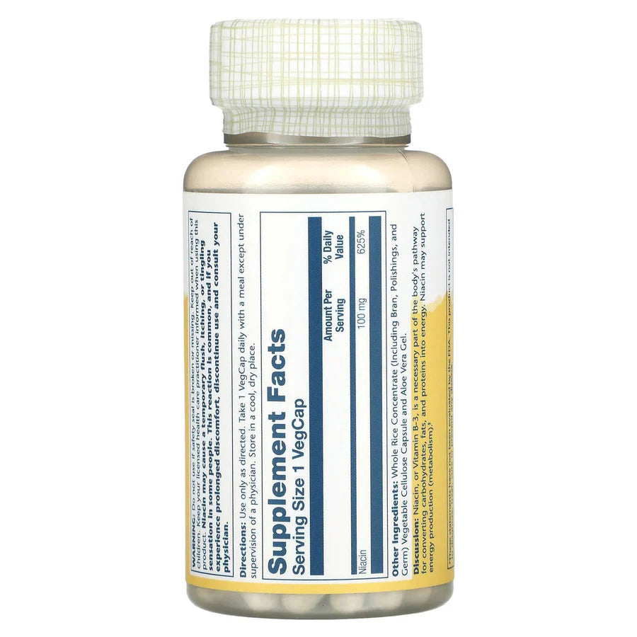 Solaray, Niacin, 100 mg, 100 VegCaps - Medaid International