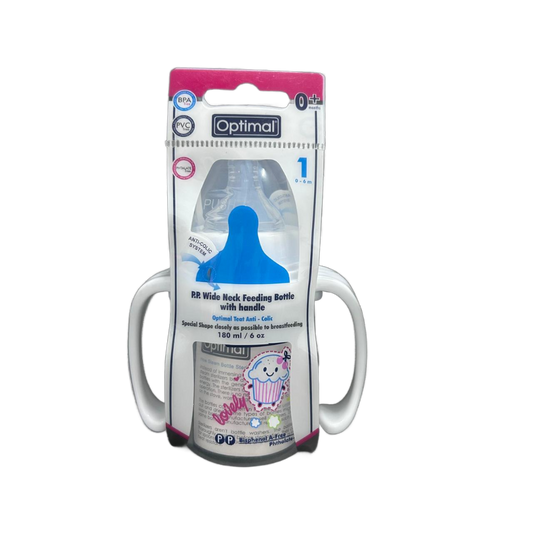 P.P Wide Neck Feeding Bottle With Handle 0M+ - Medaid International