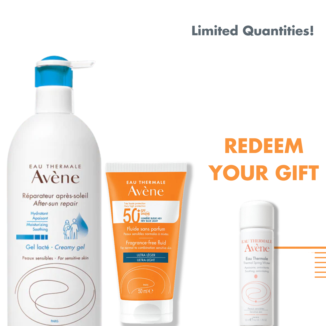 Avène Very High Protection SPF 50+ Fragrance-Free Fluid Ultra-Light+ AVENE REPARATEUR APRES SOLEIL 400 ML CREAMY GEL + Eau Thermale 50ml (Gift) - Medaid