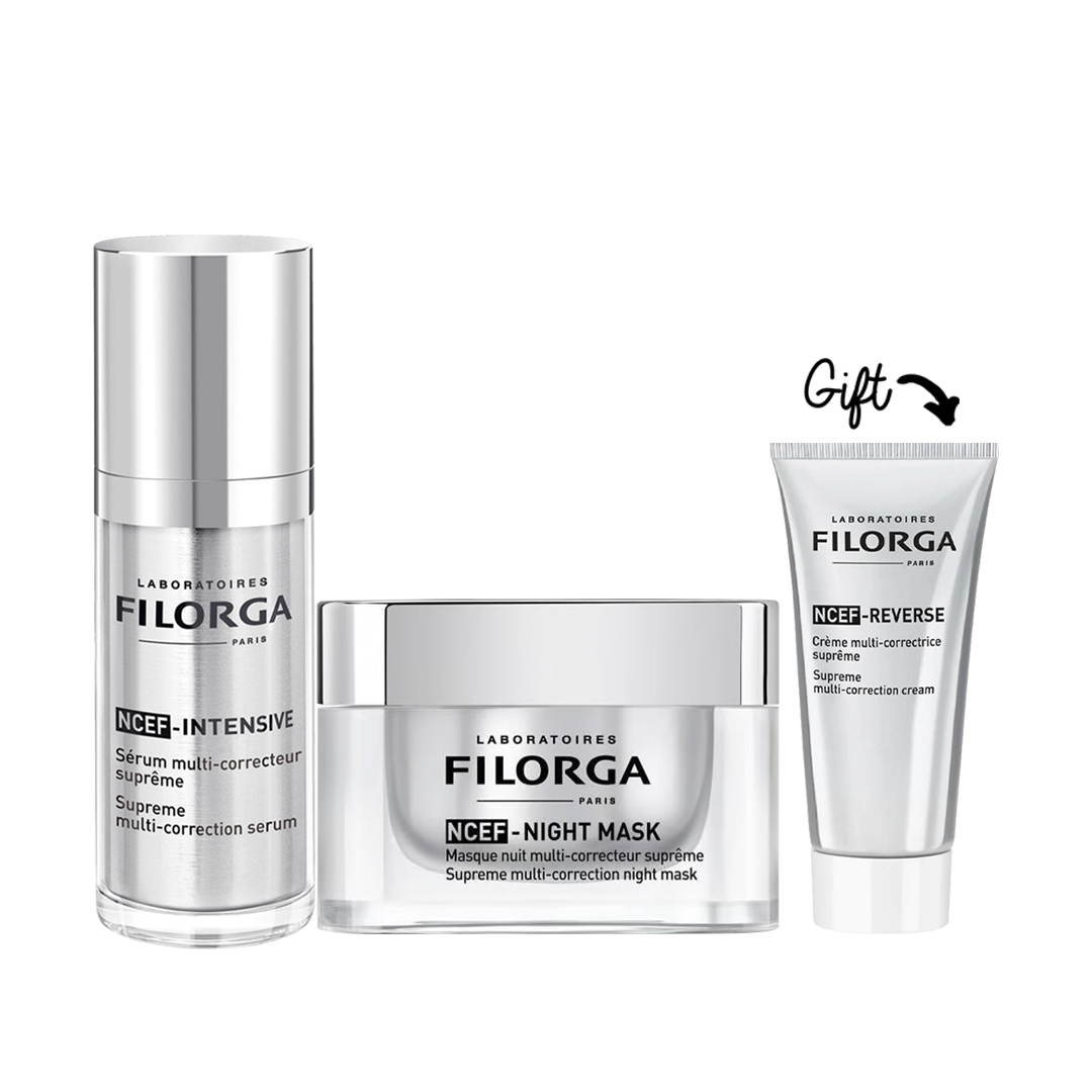 NCEF Intensive Serum 30ML + NCEF Night Mask 50ML + NCEF-REVERSE Supreme multi-correction cream 15ml (Gift) - Medaid