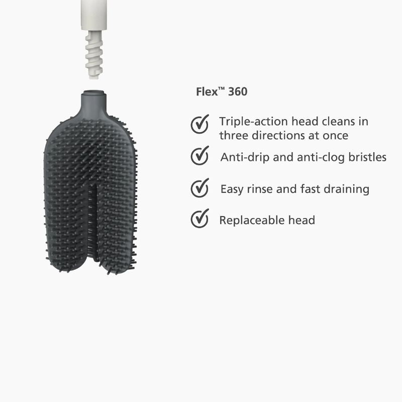 Joseph Joseph Flex™ 360 Matt Black Toilet Brush - Medaid International
