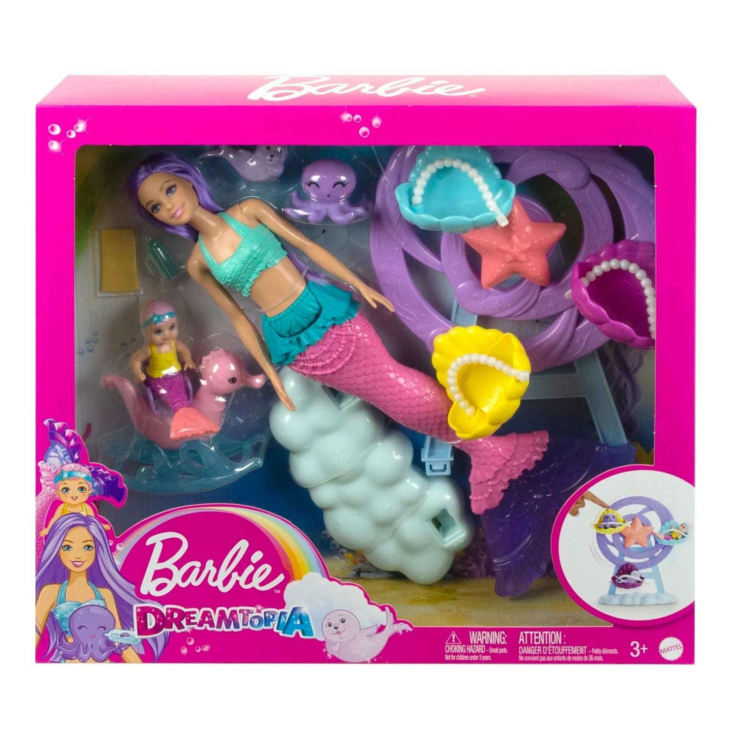 Mermaid Doll, Nurturing Playset With Merbaby, Octopus and Seal - Medaid International