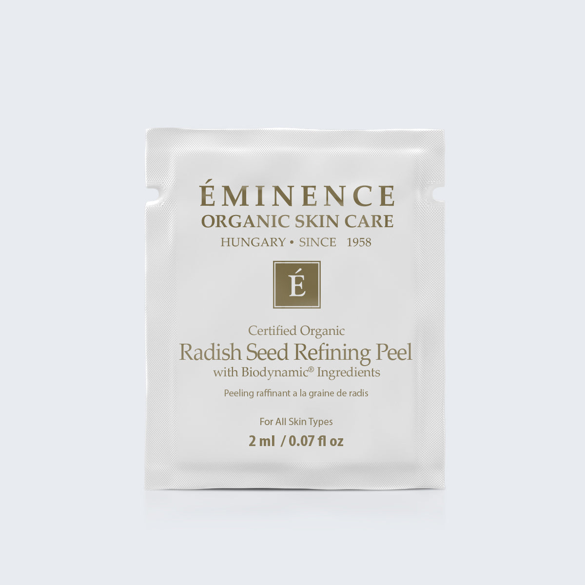 Eminence Organics Radish Seed Refining Peel Foil Sample - Medaid