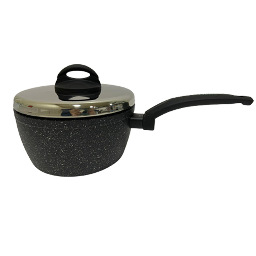 Lava Stone Granite Saucepan with Stainless Steel Lid (18cm/20cm) - Medaid