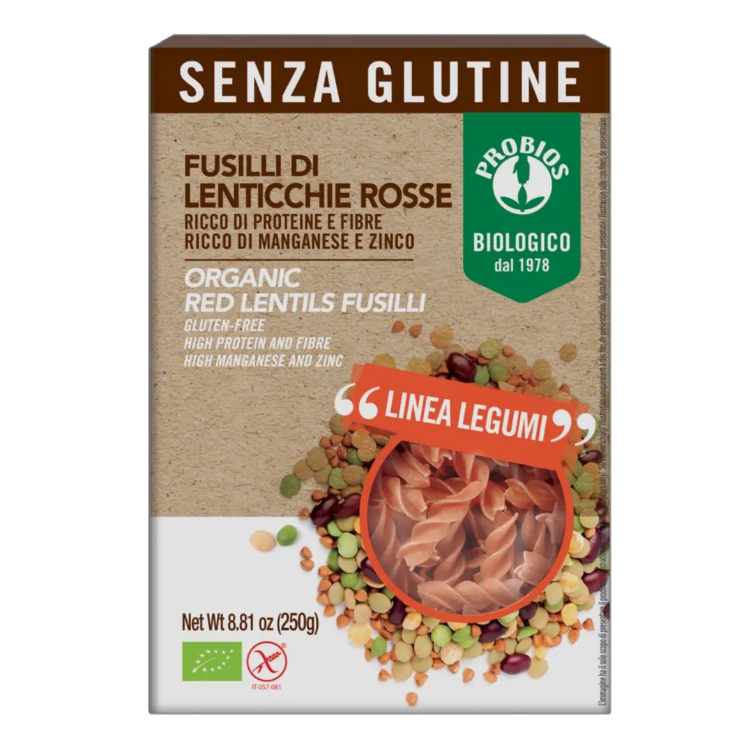 Organic Red Lentils Fusilli - Medaid International