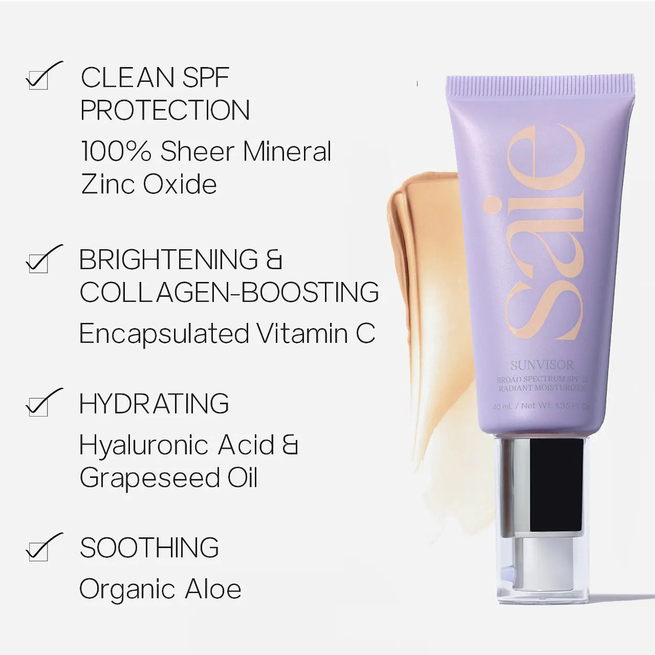 Saie - Sunvisor Radiant Moisturizing Face Sunscreen SPF 35 | 15 mL - Medaid International