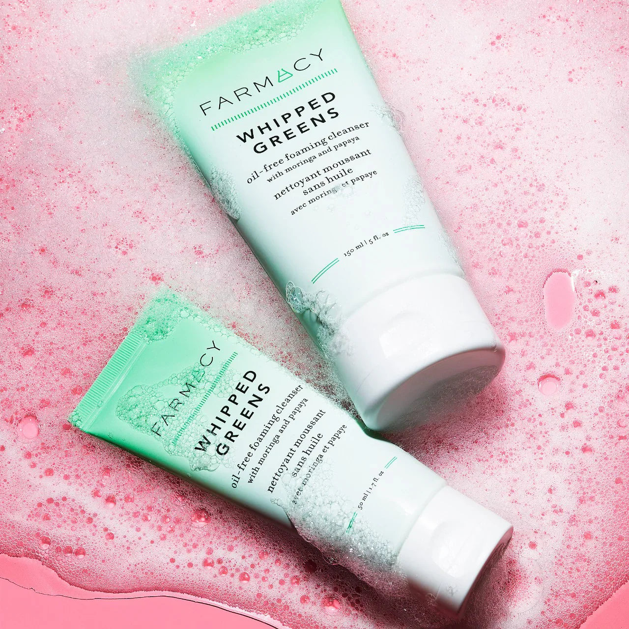 Farmacy - Whipped Greens Oil-Free Foaming Cleanser with Moringa and Papaya | 50 mL - Medaid International