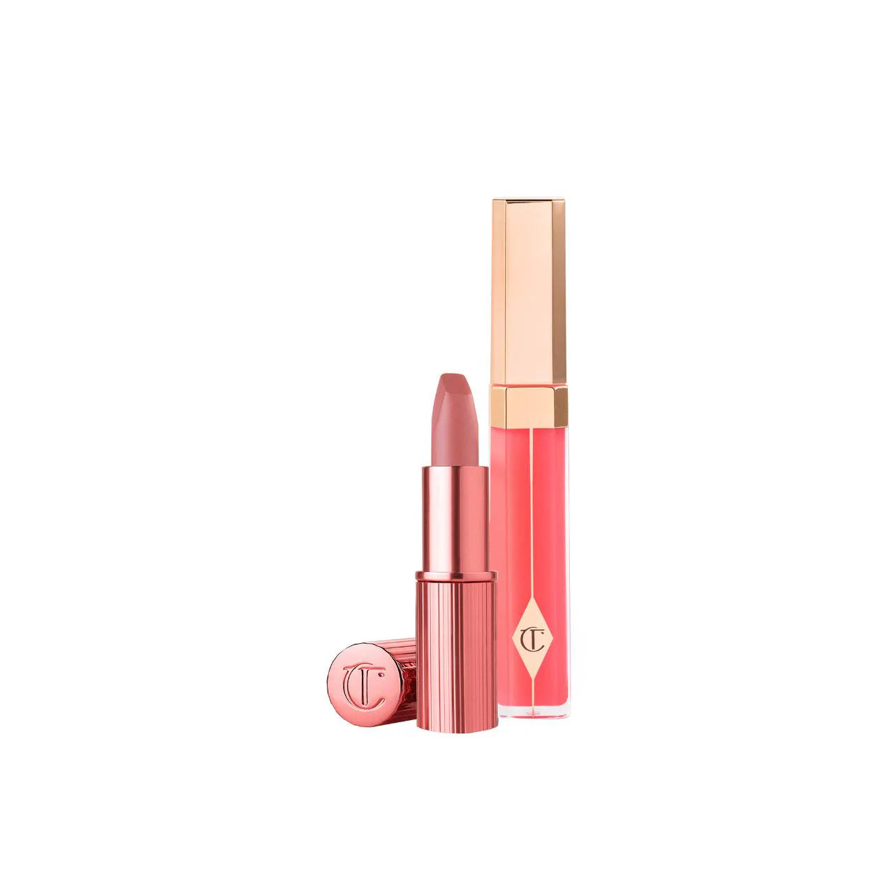 Charlotte Tilbury - K.I.S.S.I.N.G Lipstick and Lip Gloss Duos | Icon Baby - warm nude baby pink - Medaid