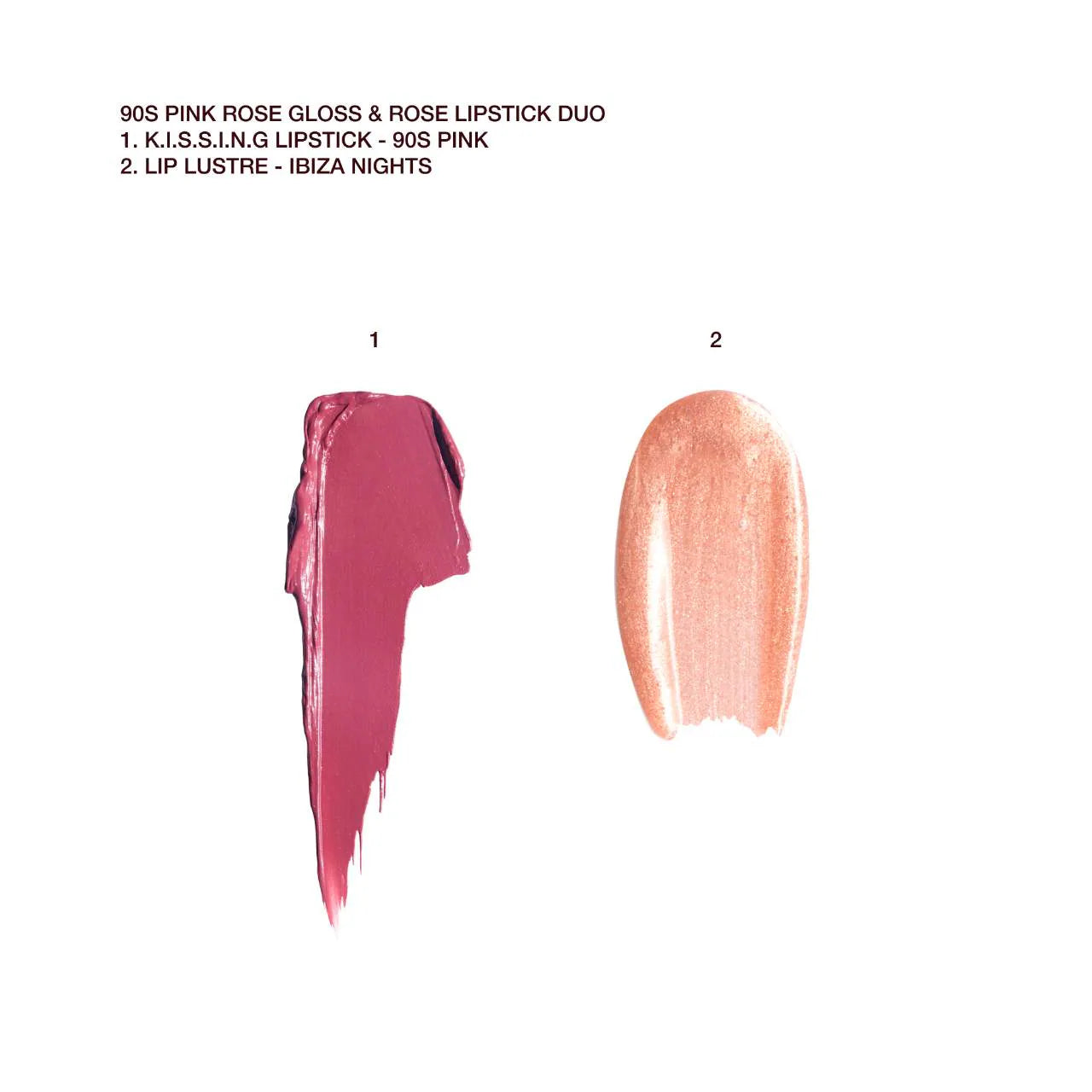 Charlotte Tilbury - K.I.S.S.I.N.G Lipstick and Lip Gloss Duos | 90's Pink - warm rosewood pink - Medaid International