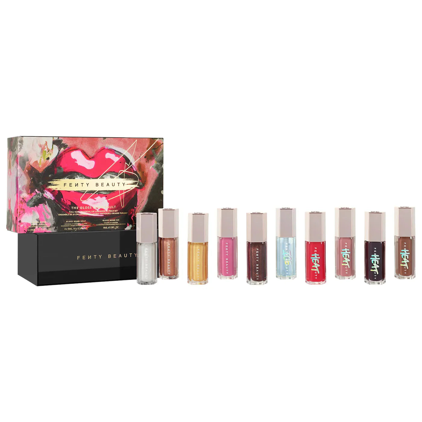 Fenty Beauty - The Gloss Bomb Vault Full-Size Universal Lip Luminizer 10-Piece Set - Medaid