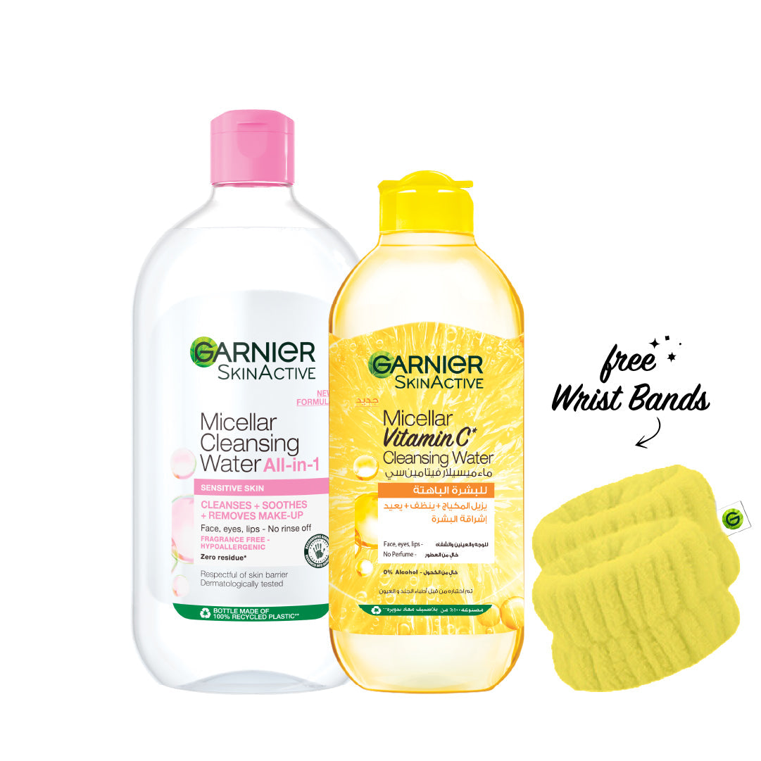 -15% FREE Wrist Band Garnier 700 mL Classic Micellar Water + 400mL Vitamin C - Medaid International