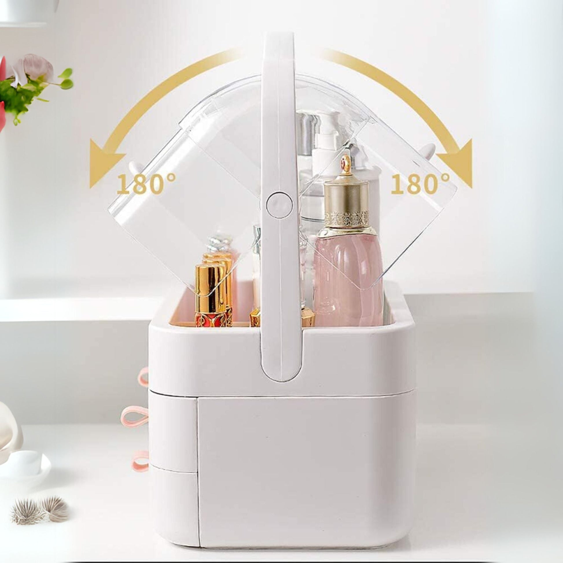 Dustproof Makeup Organizer with 3 Drawers – Waterproof Cosmetic Storage Box - Medaid International