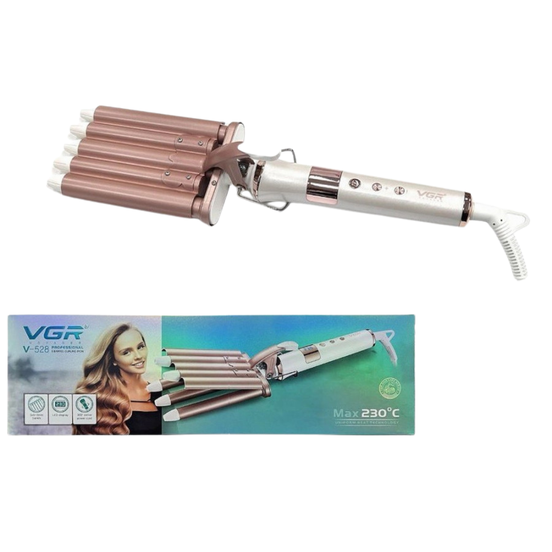 66W 230°C 5 Barrel Hair Curling Iron with LED Display & Adjustable Temperature V528 - Medaid International